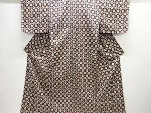 大正ロマン　幾何学模様織り出し銘仙着物アンサンブル